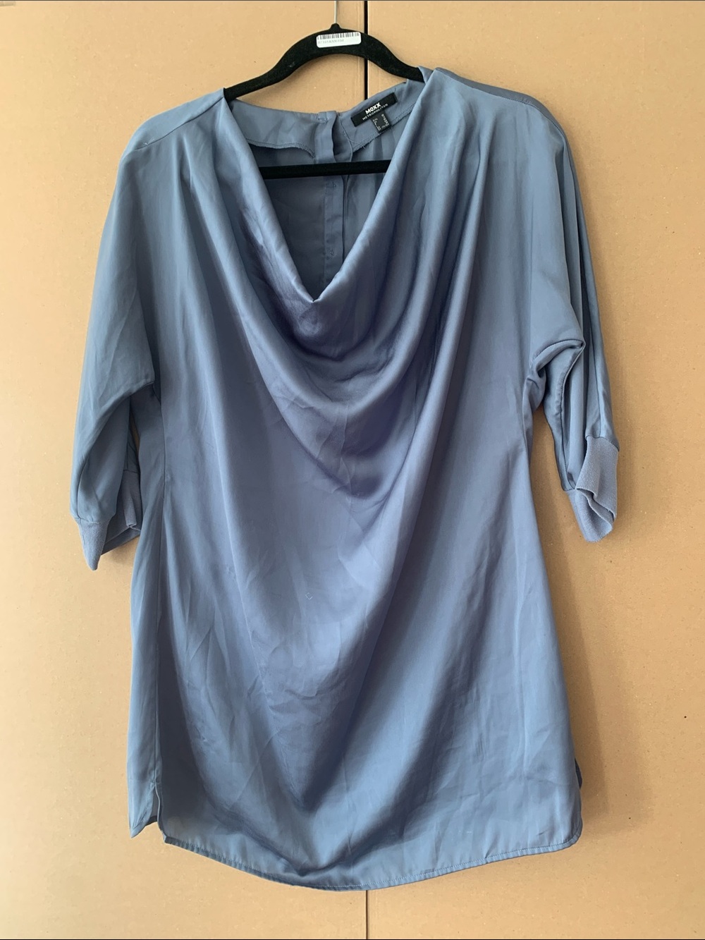 H&M Cowl Neck Blouse in Dusty Blue